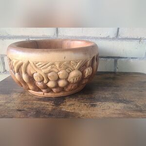 Large Wood Carved Bowl